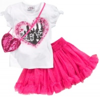 Baby Boutique Kids Set, Little Girls Shirt and Tutu Skirt with Purse, Pink, Size: 6