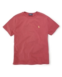 Ralph Lauren Childrenswear fashions a classic tee in solid cotton jersey for a fun, comfortable look.