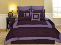 Sally Textiles Hotel 8-Piece Comforter Set, Queen, Purple