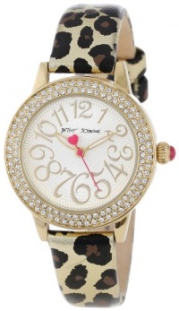 Betsey Johnson Women's BJ00251-01  Analog Metallic Leopard Printed Strap Watch