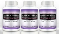 CARB STOPPER EXTREME (3 Bottles) - High Performance Carbohydrate & Starch Blocker Formula/Diet, Fat Loss, Slimming Supplement with White Kidney Bean Extract.