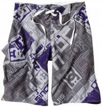 DC Apparel Boys 8-20 Winner Plaid Boardshort, Ash, 24