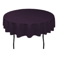 70 in. Round Polyester Tablecloth Eggplant