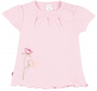 Kushies Baby-Girls Newborn Rose Garden Short Sleeve T-shirt, Pink, 12 Months