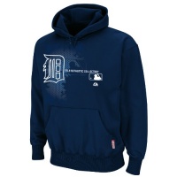 MLB Men's Detroit Tigers Authentic Collection Change Up Long Sleeve Hooded Fleece Pullover by Majestic