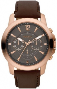 Fossil Grant Leather Watch Brown with Rose