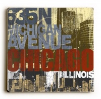 Chicago 18x18 Artistic Planked Wood Sign by Cory Steffen