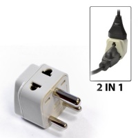 OREI Grounded Universal 2 in 1 Plug Adapter Type D for India, Africa & more - High Quality - CE Certified - RoHS Compliant WP-D-GN