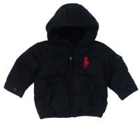 Polo Ralph Lauren Boys Big Pony Quilted Down Jacket - 12M - Navy