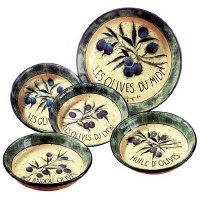 Certified International Garden of Olives 5-Piece Pasta Sets