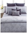 Vera Wang Trailing Vines Standard Pillow Sham Grey / Lilac