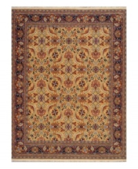 The Brighton area rug from the English Manor Collection is the epitome of style, graced with lush blossoms, orderly palmettes and lattice stems and vines. Woven of incredibly soft New Zealand wool with a cotton foundation for added strength. Finished with Karastan's patented Luster-Wash™ process for an antique-like find, perfect for any home.