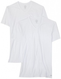 Calvin Klein Mens 2 Pack V-Neck Top, White, Medium