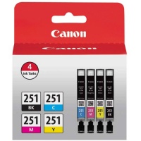 Canon CLI-251 BK/CMY 4 PK Value Pack Ink for Canon InkJet Printers