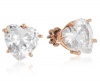 Juicy Couture Jewelry Crystal Heart Studs Rose Gold