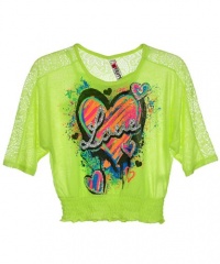 Beautees Posterchild 2-Piece Top (Sizes 7 - 16) - neon lime, 7