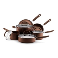 Earth Pan II by Farberware 10-Piece Nonstick Cookware Set, Espresso