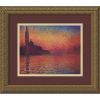 Dusk, Sunset in Venice, 1908 Framed Wall Art by Claude Monet - 16.12W x 14.12H in.