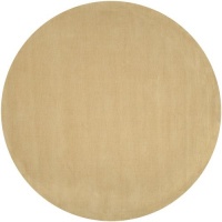 Area Rug 6x6 Round Solid/Striped Sand Color - Surya Mystique Rug from RugPal