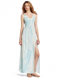 Gypsy 05 Women's Addie Tie Dye Silt Front Maxi Dress, Ocean, Small