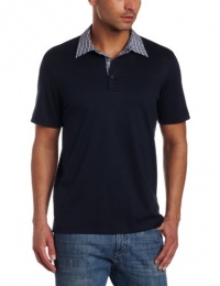 Michael Kors Men's Short Sleeve Woven Collar Polo Shirt