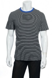 Kenneth Cole Reaction 093 Black Combo (black, white and royal) Horizontal Stripes SS T-Shirt