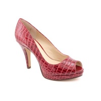 Nine West Danee Peep Toe Platforms Shoes Red Womens