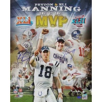 Steiner Sports NFLPeyton/Eli Manning Dual Signed Back to Back MVP 16x20 Collage Photograph