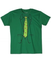 You're not just Kermit this Halloween, you're a fancy Kermit in this tie tee by Hybrid.