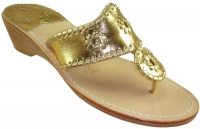 Jack Rogers Navajo Women's Mid Wedge Gold Metallic Thong Sandals