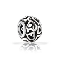 Bling Jewelry Open Heart Bead Filigree Sterling Silver Fits Pandora Charms