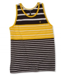 Keep your cool even as the mercury rises with this striped tank from Univibe.