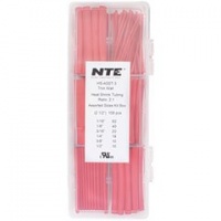 NTE Heat Shrink 2:1 Red Assorted Sizes 2-1/2 158 Pc. Box