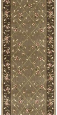 Nourison Zanibar Trellis Mocca 2.3-Feet by 8-Feet Polyacrylic Runner Rug