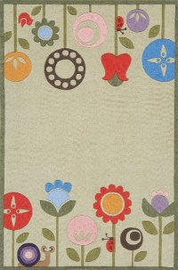 Momeni Retro Flowers Rug, Grass, 3' x 5'