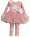 Bonnie Baby-girls Infant Pink Snowflake Tutu Legging Set