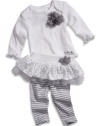 GUESS Kids Girls Newborn Long-Sleeve Tee and Tutu Set (0-, WHITE (3/6M)