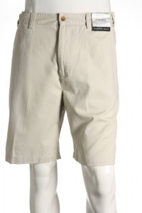 Geoffrey Beene Solid Stone Flat Front Walking Shorts