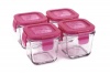 Wean Green Wean Cubes 4oz/120ml Baby Food Glass Containers - Raspberry (Set of 4)