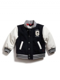 GUESS Kids Boys Varsity Jacket, NAVY (12M)