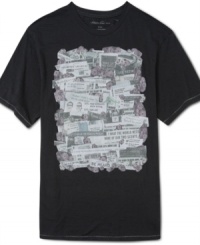 Casual yet contemporary, this Kenneth Cole New York tee has a cool graphic and a trendy burnout design. (Clearance)