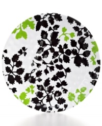 Anything but traditional, Victorian dinner plates mix a fun dappled texture and vintage blooms silhouetted against go-anywhere melamine. A favorite for summer entertaining from QSquared.