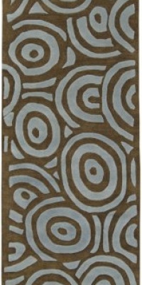 Area Rug 2x8 Runner Contemporary Brown-Spa Blue Color - Surya Artist Studio Rug from RugPal