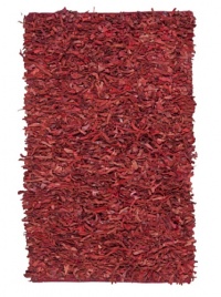 Safavieh Leather Shag Rug, Red, 4' x 4' Round