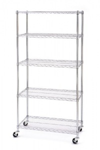 Seville Classics SHE18370B 18-Inch by 36-Inch by 72-Inch Shelving System, Chrome