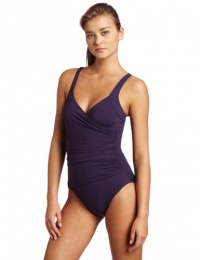 Calvin Klein Women's Shirred Panel One Piece Swimsuit