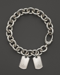 Gucci Sterling Silver Double Dogtag Bracelet