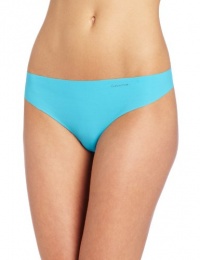 Calvin Klein Women's Invisibles Thong, Vivid Turquoise, Medium