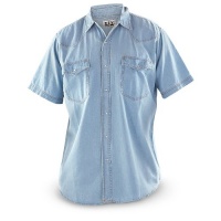 Ely Cattleman Denim Short - sleeved Western Snap Shirt