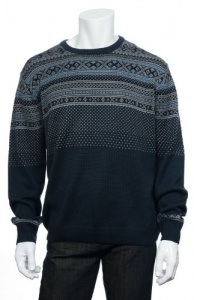 Perry Ellis (Holiday Gala) Eclipse Fair Isle LS Crew Neck Sweater